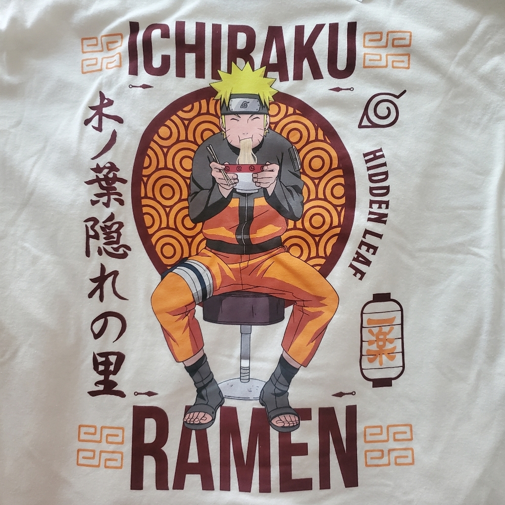 NWT Ichiraku Ramen Naruto Men's Graphic T-shirt L & 2XL Off White - Picture 4 of 10